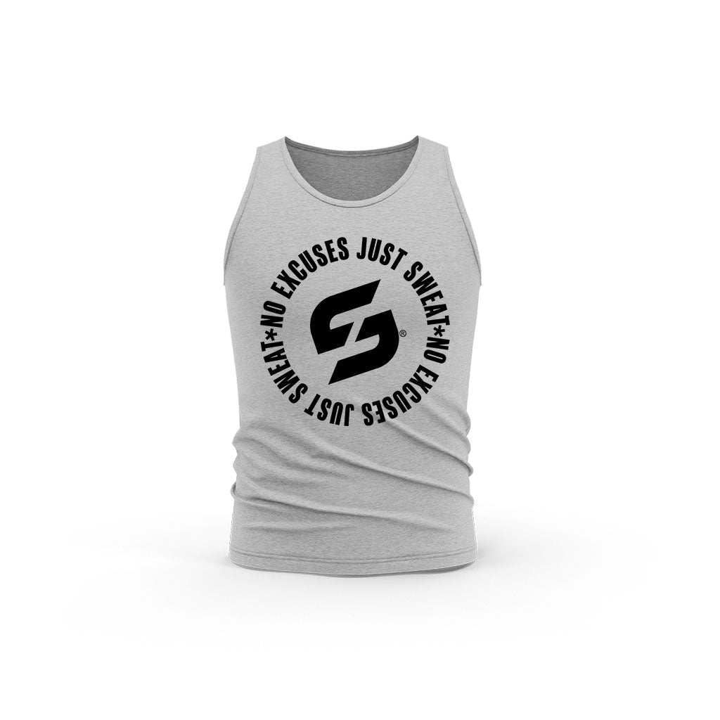 STRONG WORK NO EXCUSES JUST SWEAT ORGANIC COTTON TANK TOP FOR MEN